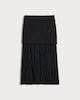 image 4 of F&F Crinkle Textured Layered Co-ord Midi Skirt in Black
