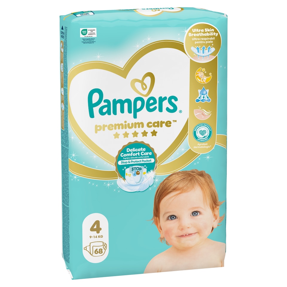 image 1 of Pampers Premium Care Size 4, 68 Nappies, 9kg-14kg