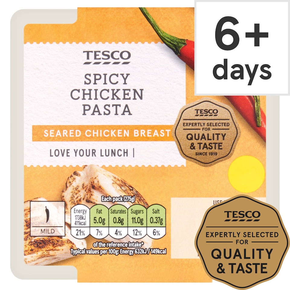 Tesco Spicy Chicken Pasta 275G
