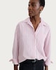 image 1 of F&F Cotton Rich Stripe Print Button Up Oversized Fit Shirt in Multi Pink