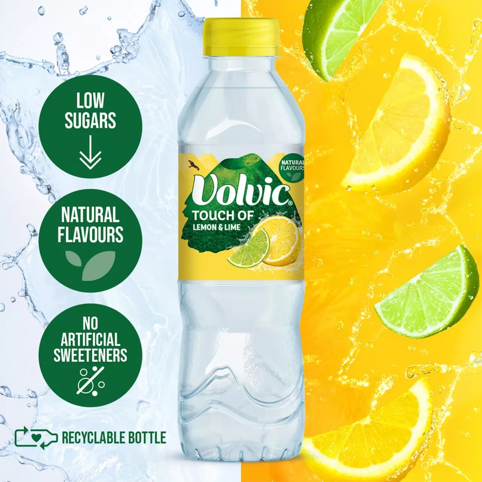 image 1 of Volvic Touch of Fruit Lemon & Lime Still Flavoured Water Multipack 6x500ml