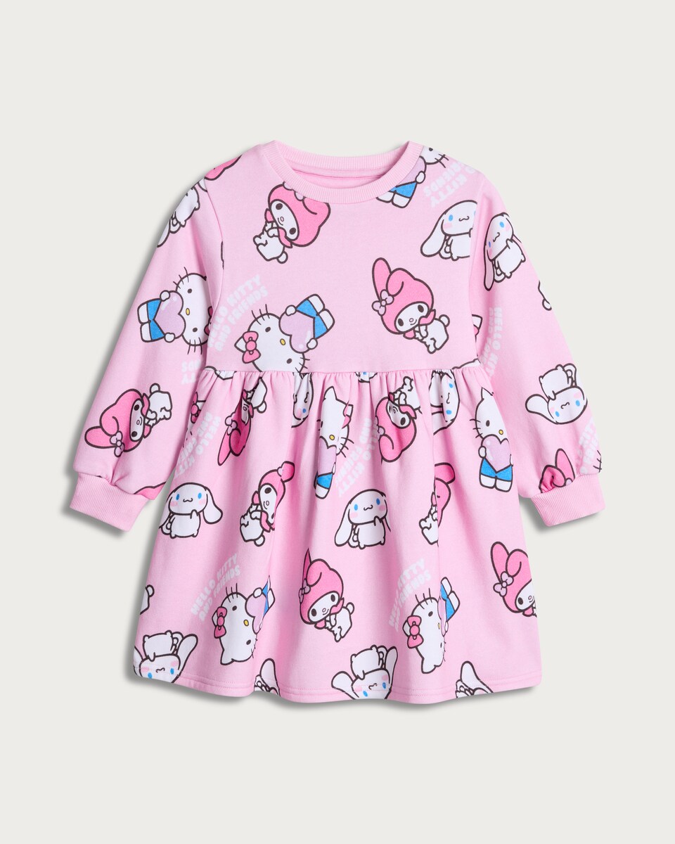 image 1 of Hello Kitty Cotton Rich Sweater Dress in Pink