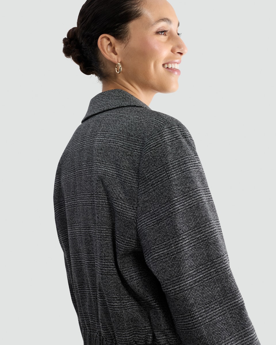 image 1 of F&F Check Cropped Jacket in Black