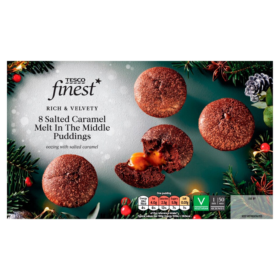 Tesco Finest Salted Caramel Melt In The Middle Puddings 8 Pack