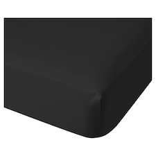 F&F Home Bedding Poly Cotton Fitted Sheet Black Single
