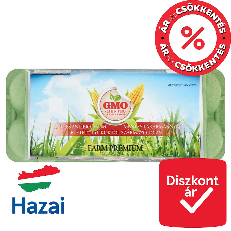 Farm Tojás Farm Prémium GMO mentes farm tojás M 10 db