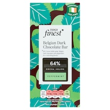 Tesco Finest Belgian Dark Chocolate Peppermint Bar 90G