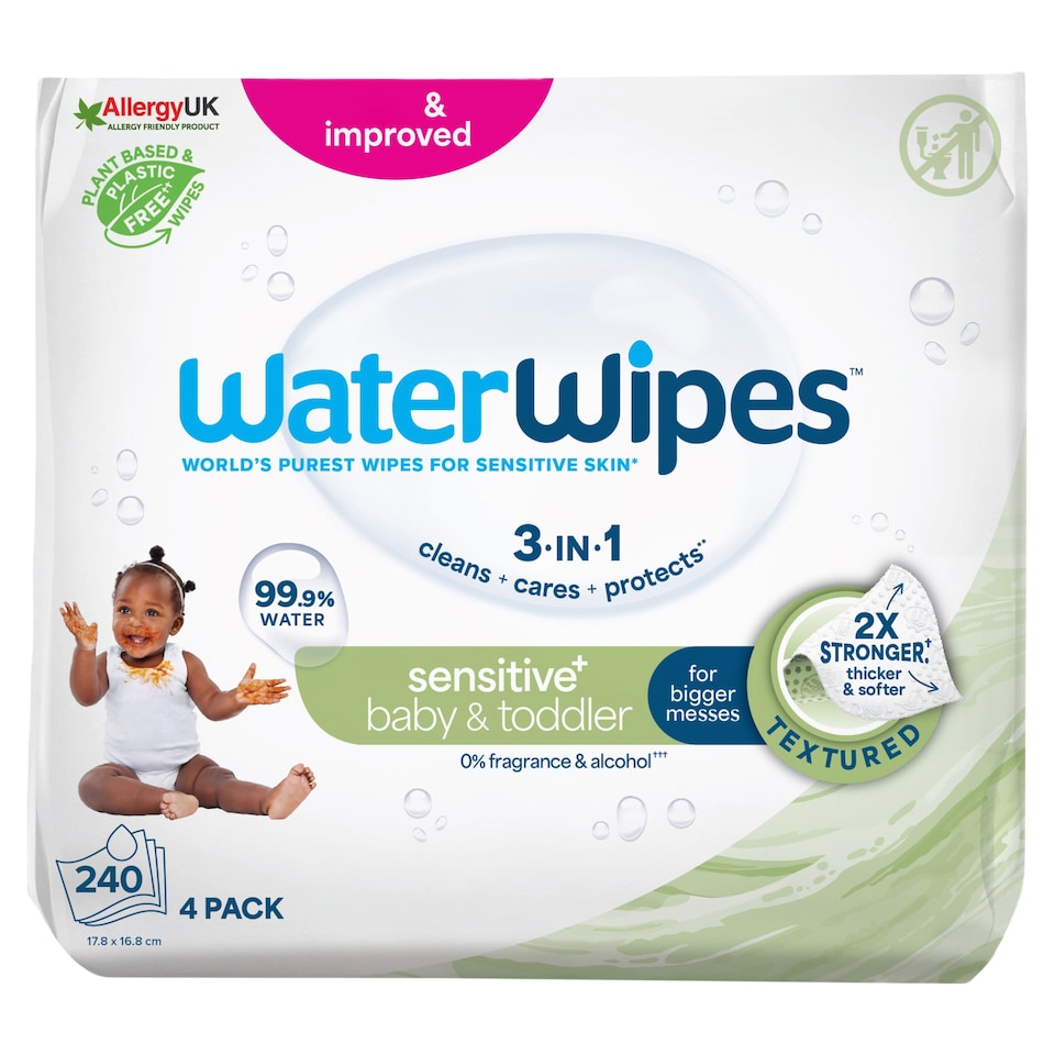 image 1 of WaterWipes Textured Biodegradable Baby Wipes 60 pack x 4