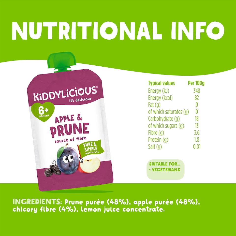 image 1 of Kiddylicious Apple & Prune Pouch 100g