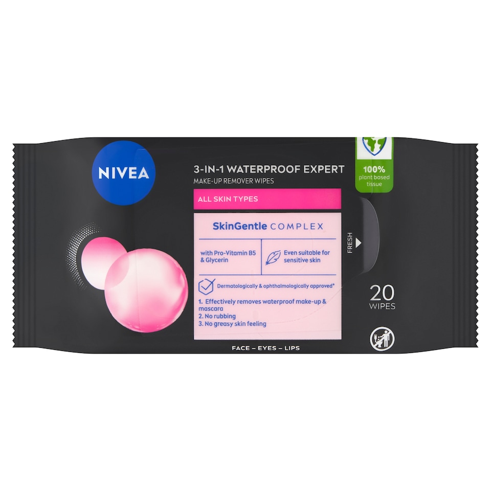 image 1 of NIVEA Expert 3-in-1 Make-Up Remover Wipes 20 pcs