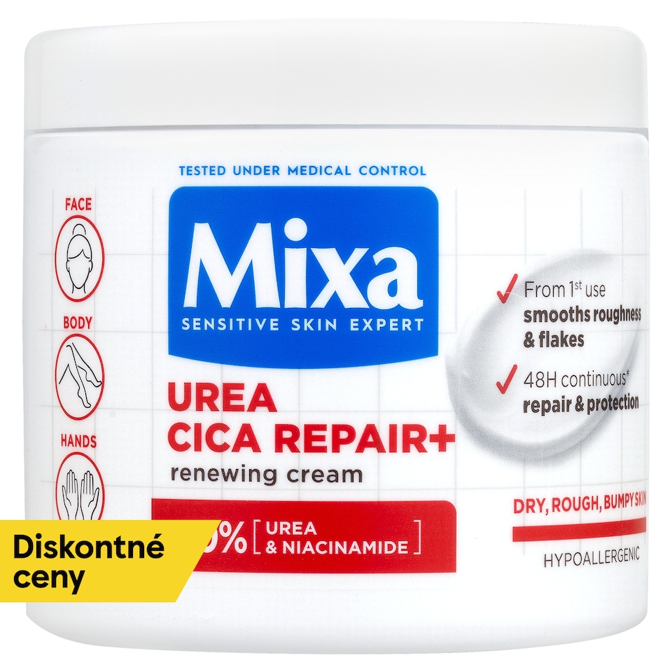 Mixa Urea Cica Repair+ regeneračná telová starostlivosť o veľmi suchú, hrubú pokožku, 400 ml