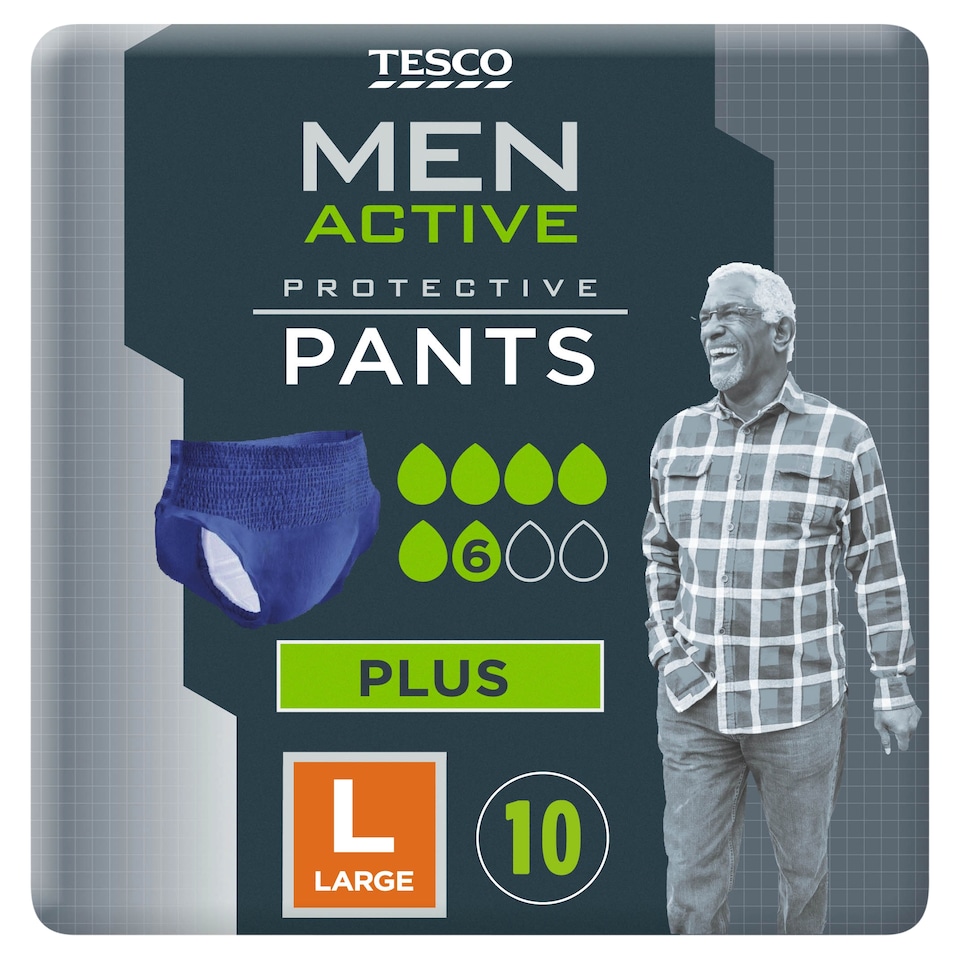 image 1 of Tesco Men Active Protective Pants Plus Large 10 Pack