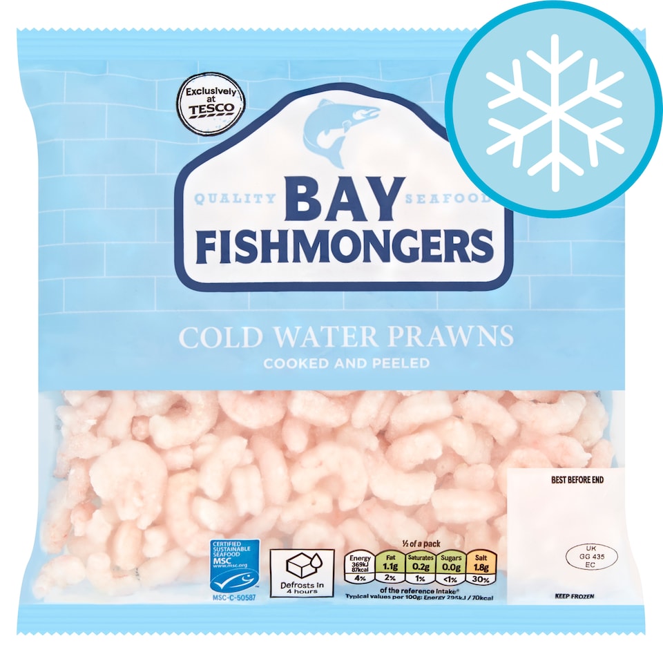 Bay Fishmongers Cold Water Prawns 250G
