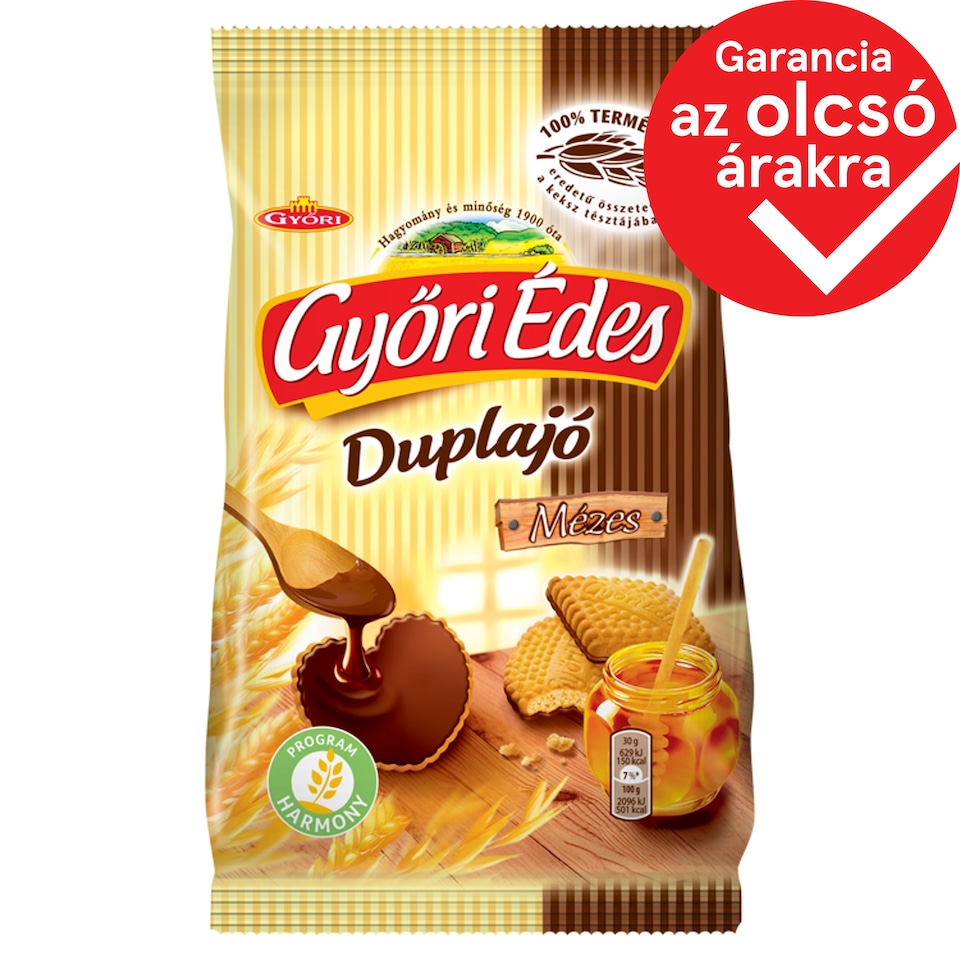 Győri Édes Duplajó Honey Biscuits Dipped in Cocoa Coating 150 g