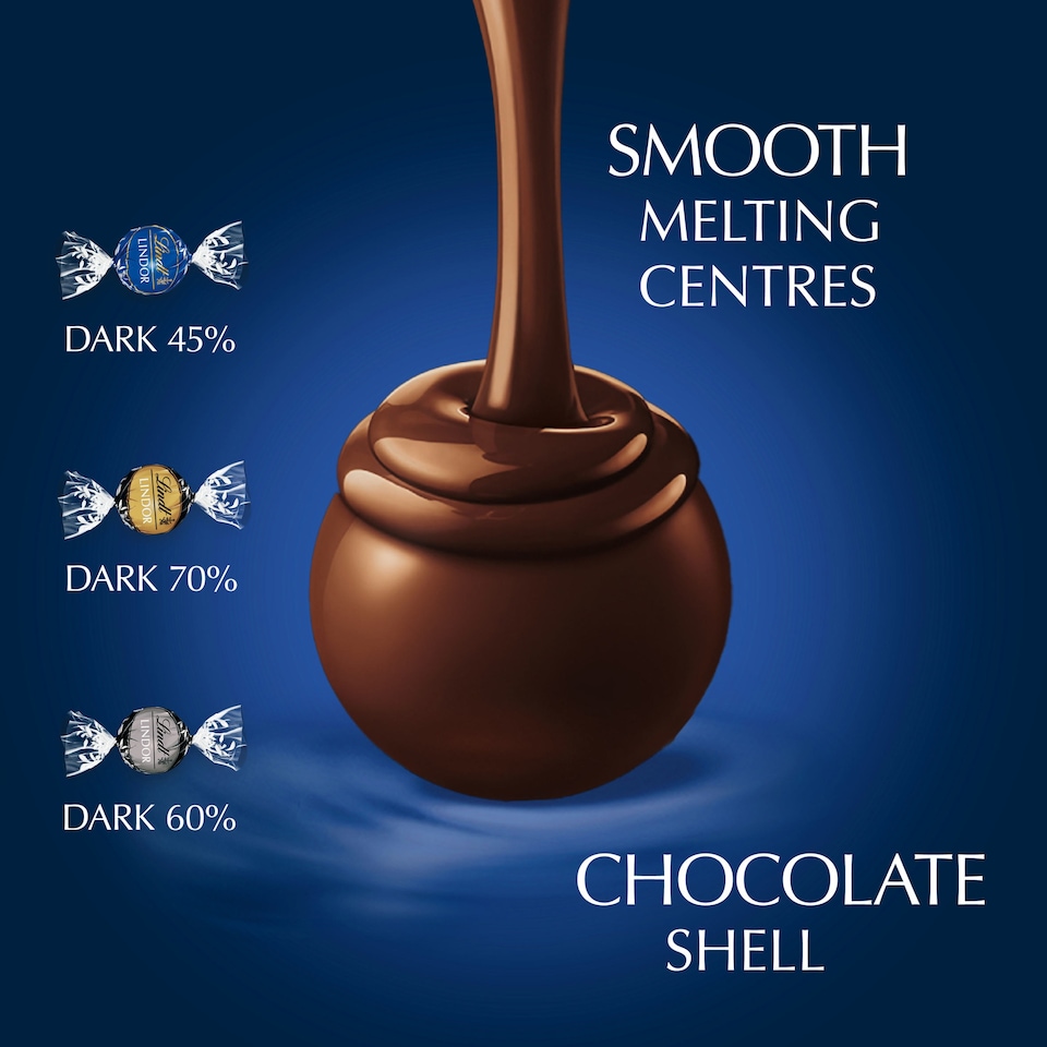 image 1 of Lindt Lindor Assorted Dark Chocolate Truffles 337g
