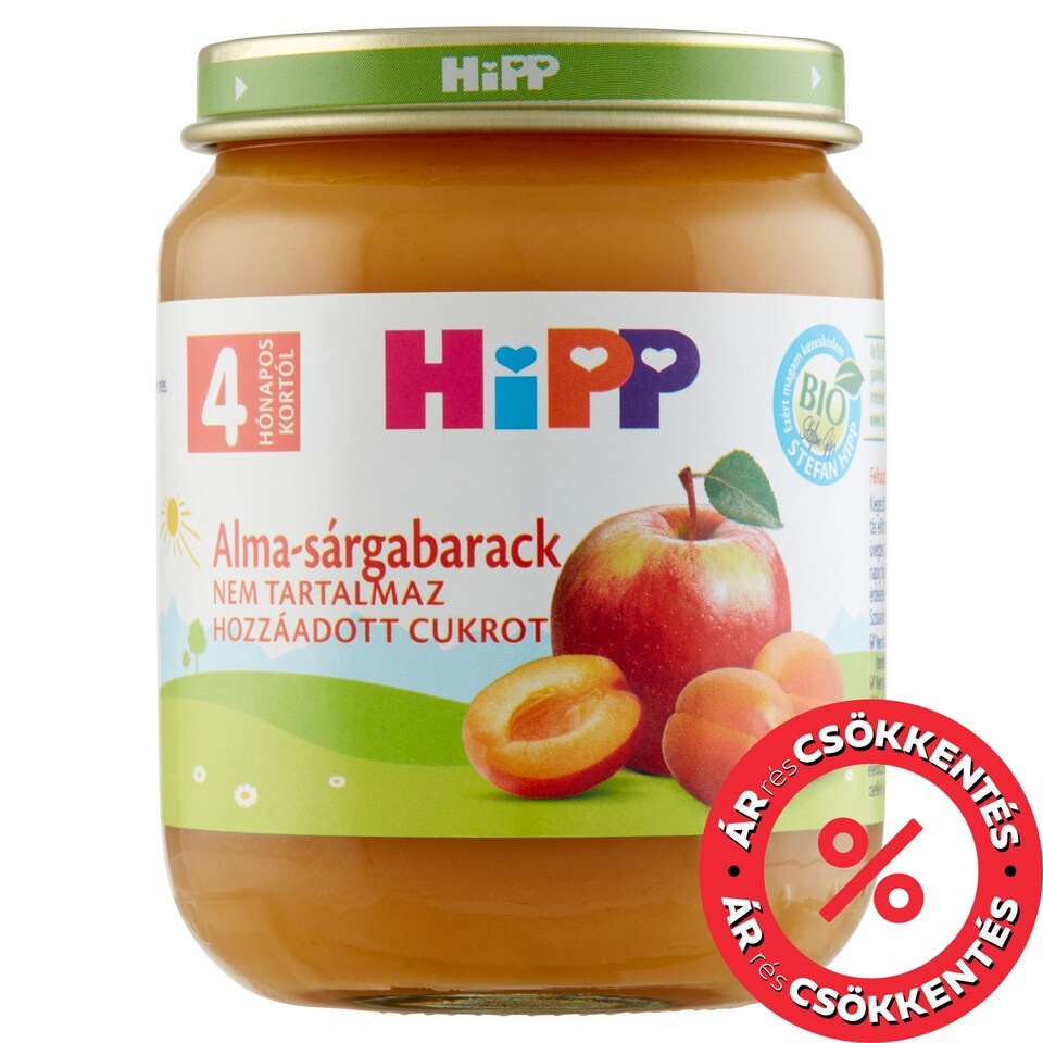 HiPP BIO alma-sárgabarack bébidesszert 4 hónapos kortól 125 g