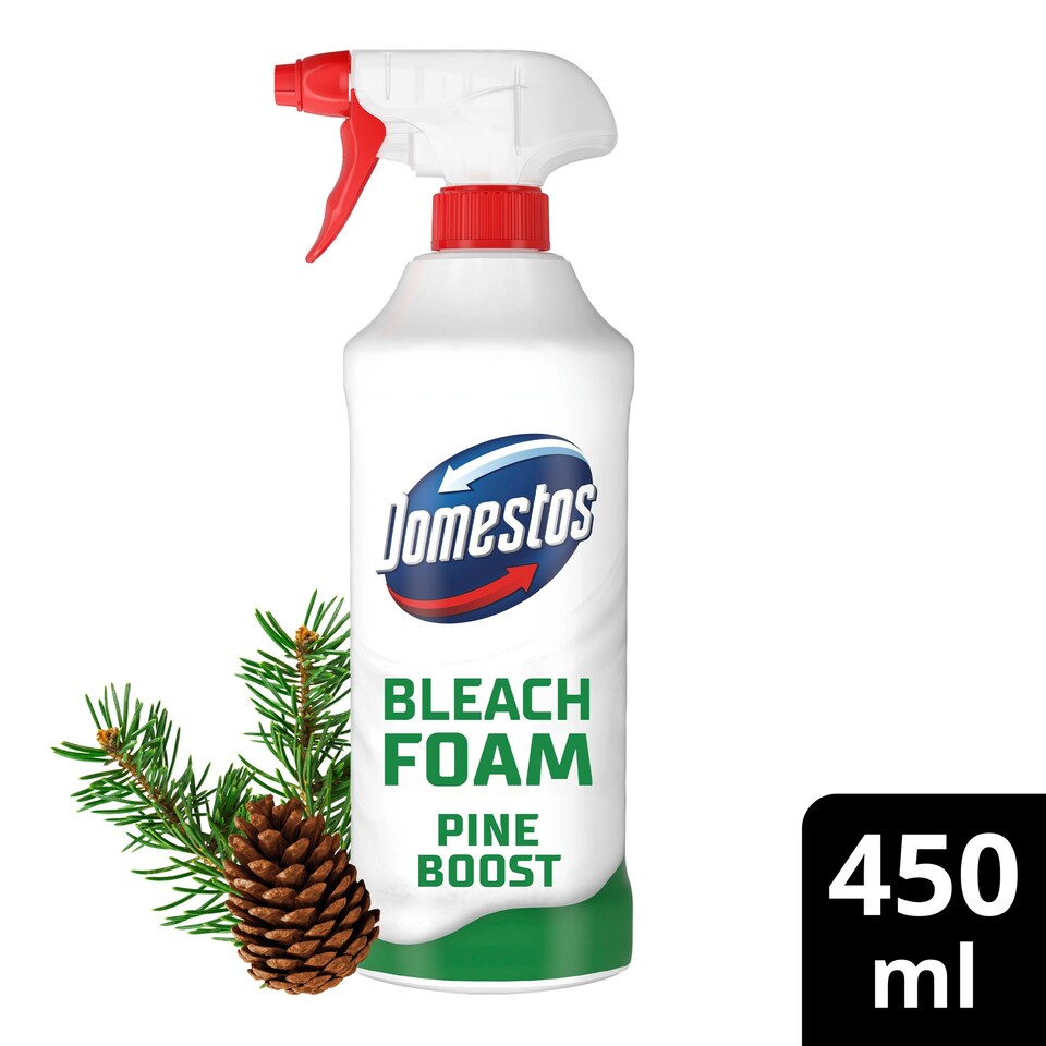 image 1 of Domestos Bleach Foam Toilet and Bathroom Pine Boost 450ml 