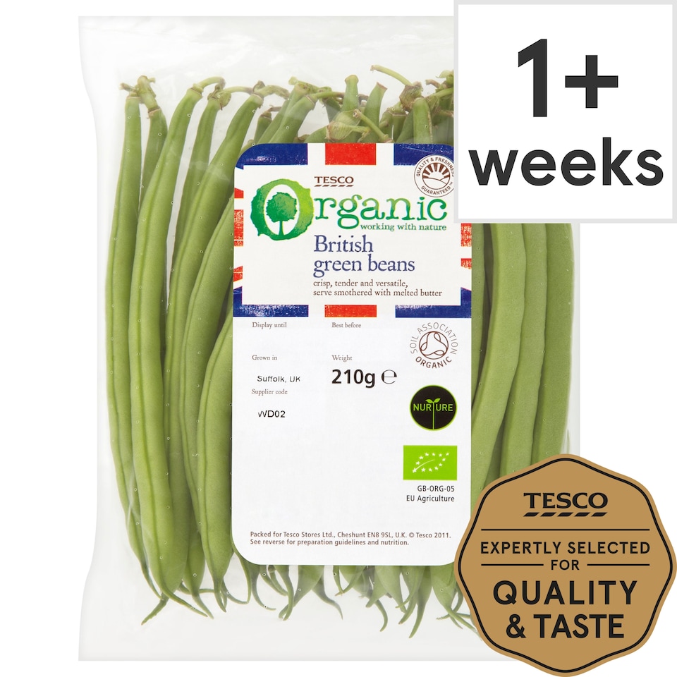 image 1 of Tesco Organic Green Beans 225G