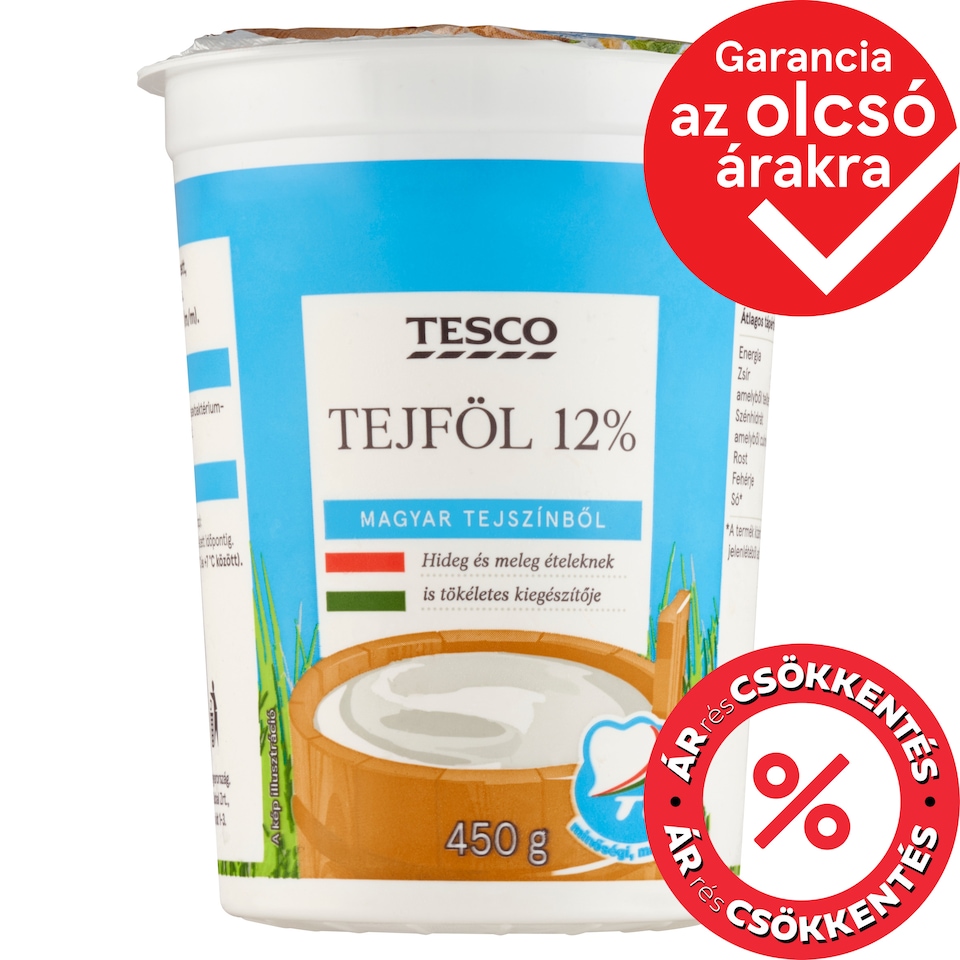 Tesco tejföl 12% 450 g