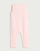 image 2 of F&F Baby Pure Cotton Pointelle Wrap Front Sleeveless Romper in Pink