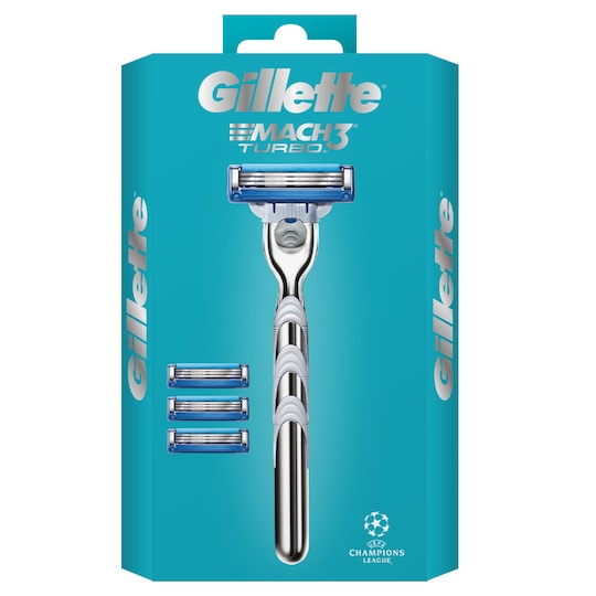 GILLETTE MACH 3 TURBO RAZOR + 4 BLADES Tesco Groceries