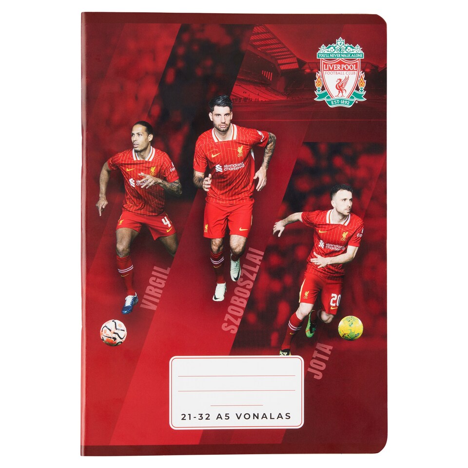 Liverpool Football Club vonalas füzet 21-32 A5 