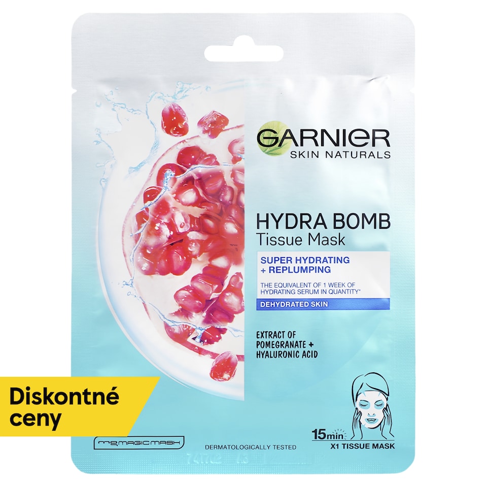 Garnier Skin Naturals Hydrating Replumping Tissue Mask with pomegranate extract, 28 g