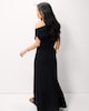 image 2 of F&F Ruched Belted Midi Dress in Black