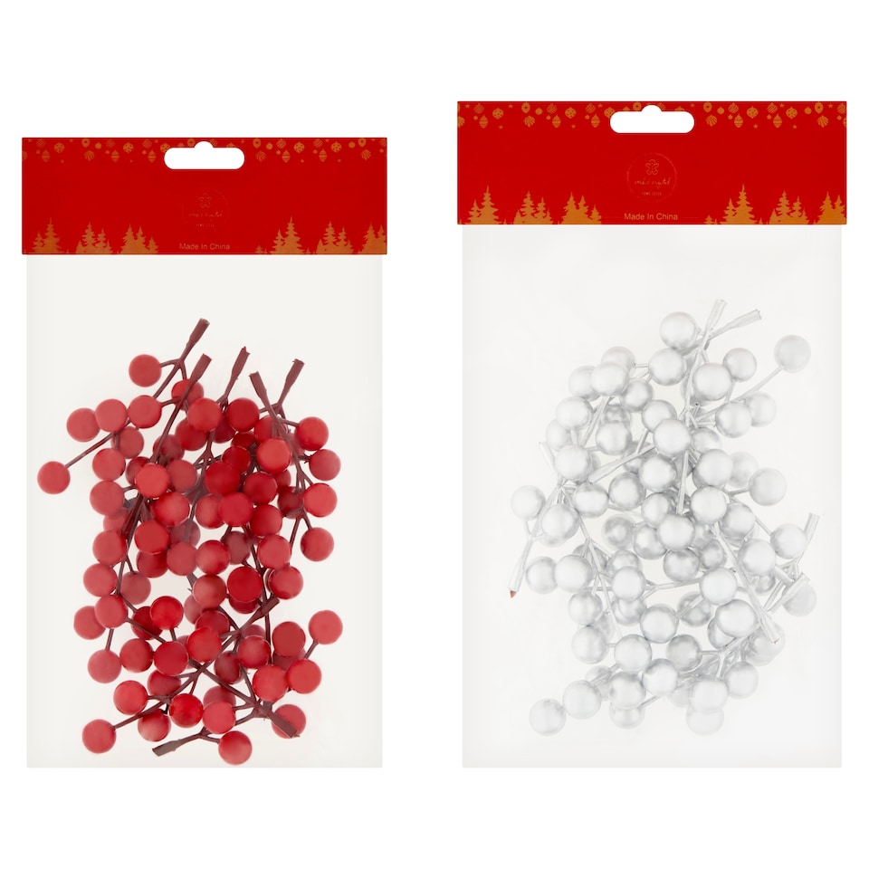 Mobil Digital Berries in Pack Gold, Red Silver 10 cm