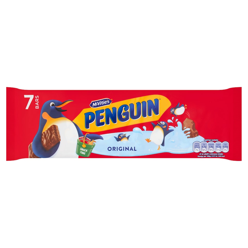 McVitie's Penguin Original Biscuit Bar 7 pack x 24.6g