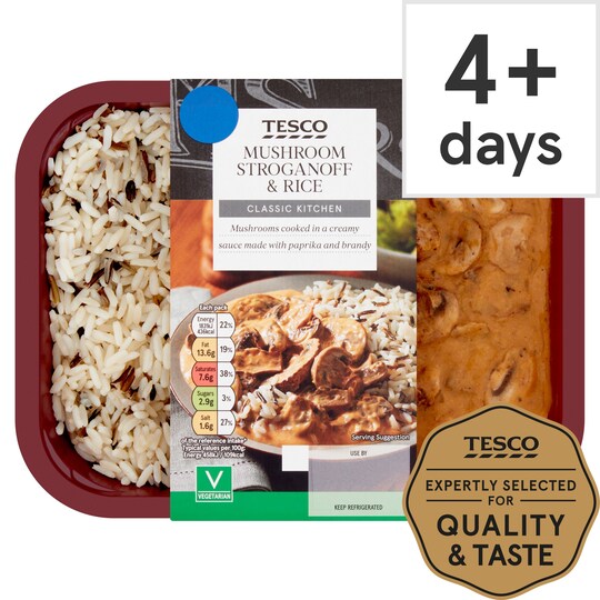 Tesco Mushroom Stroganoff & Rice 400G Tesco Groceries
