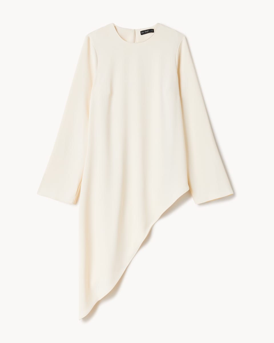 image 1 of F&F Asymmetric Blouse in Cream