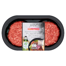 Tesco Finest 2 Rib Steak Burgers 227G