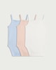 image 2 of F&F Baby 3-Pack Pure Cotton Pointelle Sleeveless Bodysuits in Multi
