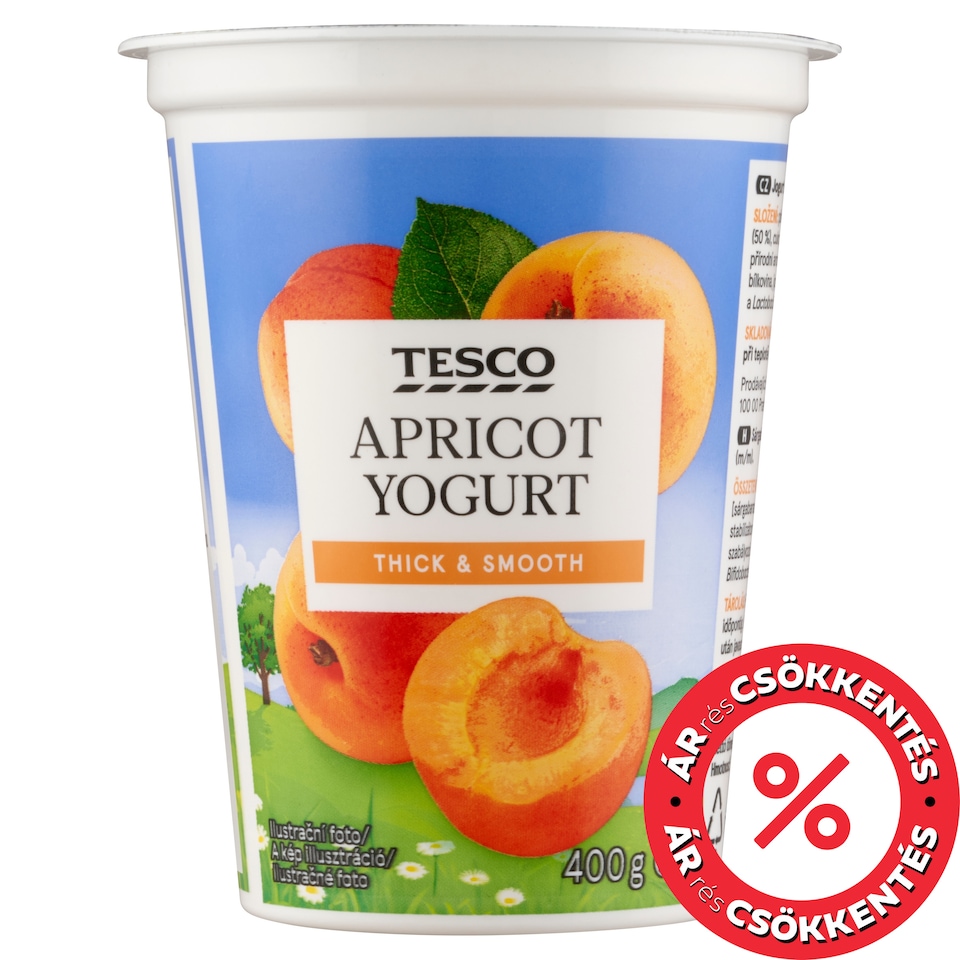 Tesco zsírszegény sárgabarackos joghurt 400 g