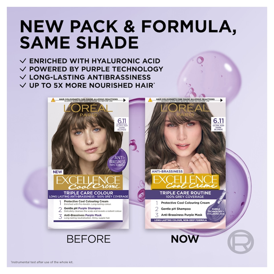 image 1 of L'Oreal Paris Excellence Cool 6.11 Ultra Ash Dark Blonde