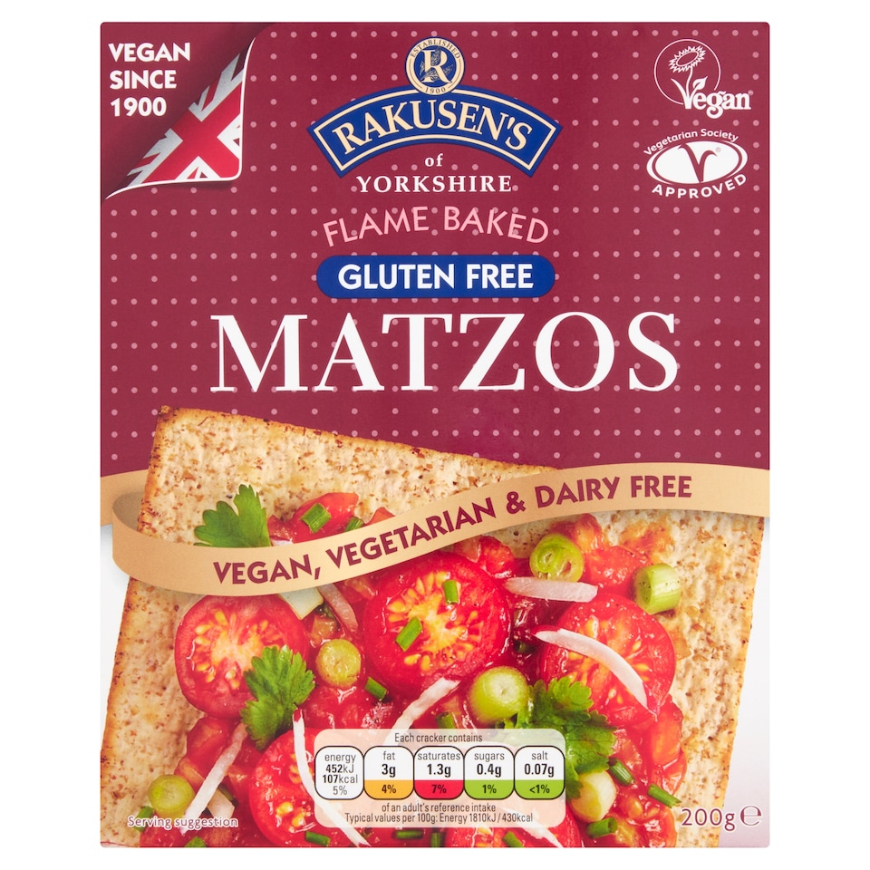 Rakusen's Gluten Free Flame Baked Matzos 200g