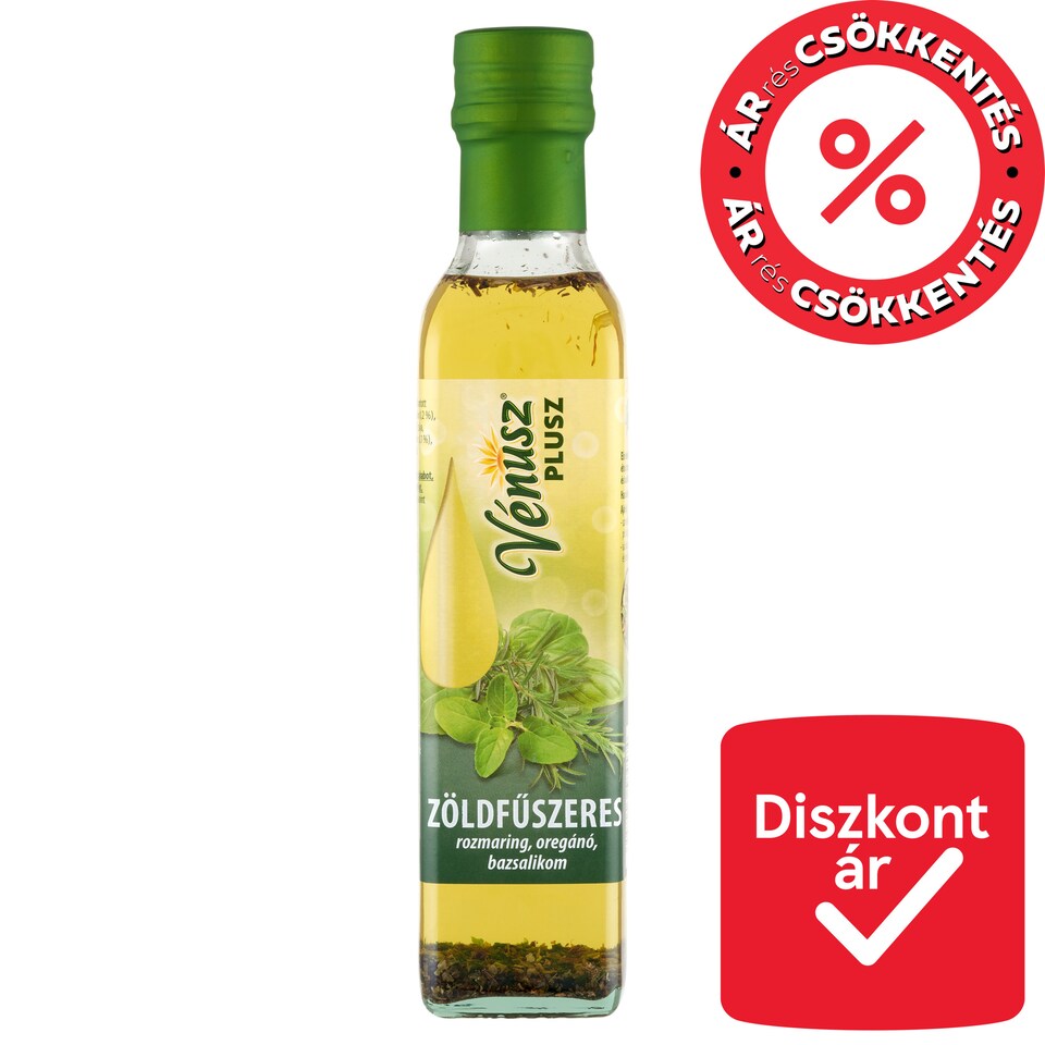 Vénusz Plusz Zöldfűszeres repceétolaj rozmaringos, oregánós és bazsalikomos fűszerezéssel 250 ml  1. kép