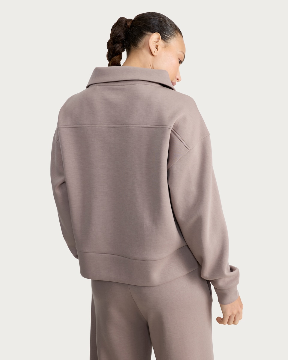 image 1 of F&F Active AFTERCLASS Half Zip Co-ord Sweatshirt in Brown