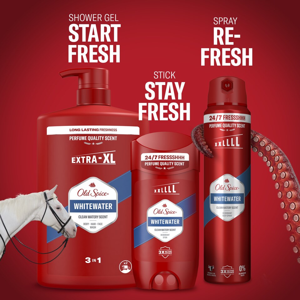 Obrázek 1 pro produkt Old Spice Whitewater 3 V 1 Přípravek Na Mytí, Sprchový Gel A Šampon Pro Muže, 1000ml