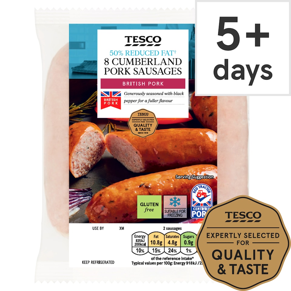 Tesco Reduced Fat Cumberland Sausage 454G