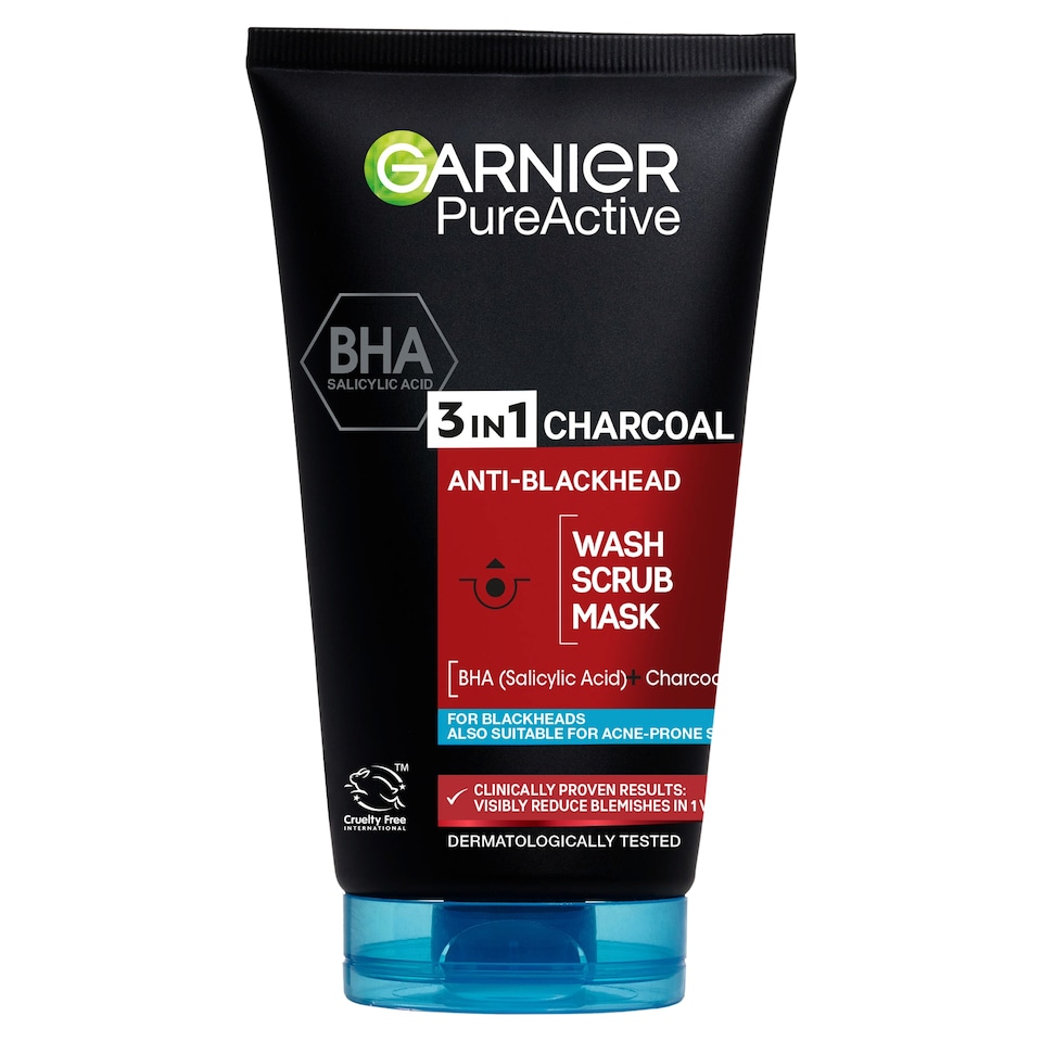 image 1 of Garnier Pure Active 3 In 1 Charcoal Face Wash 150Ml