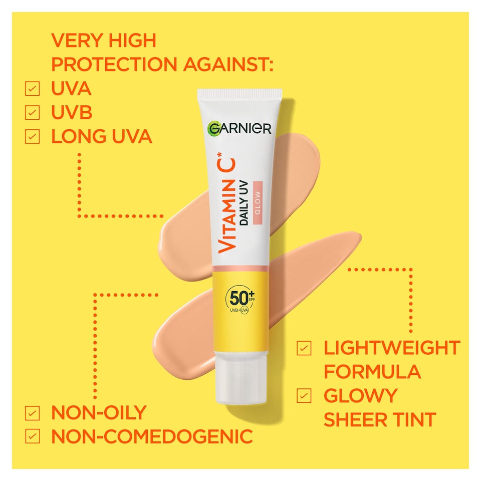image 1 of Garnier Skinactive Vitamin C Daily UV Brightening Fluid SPF50 40ml