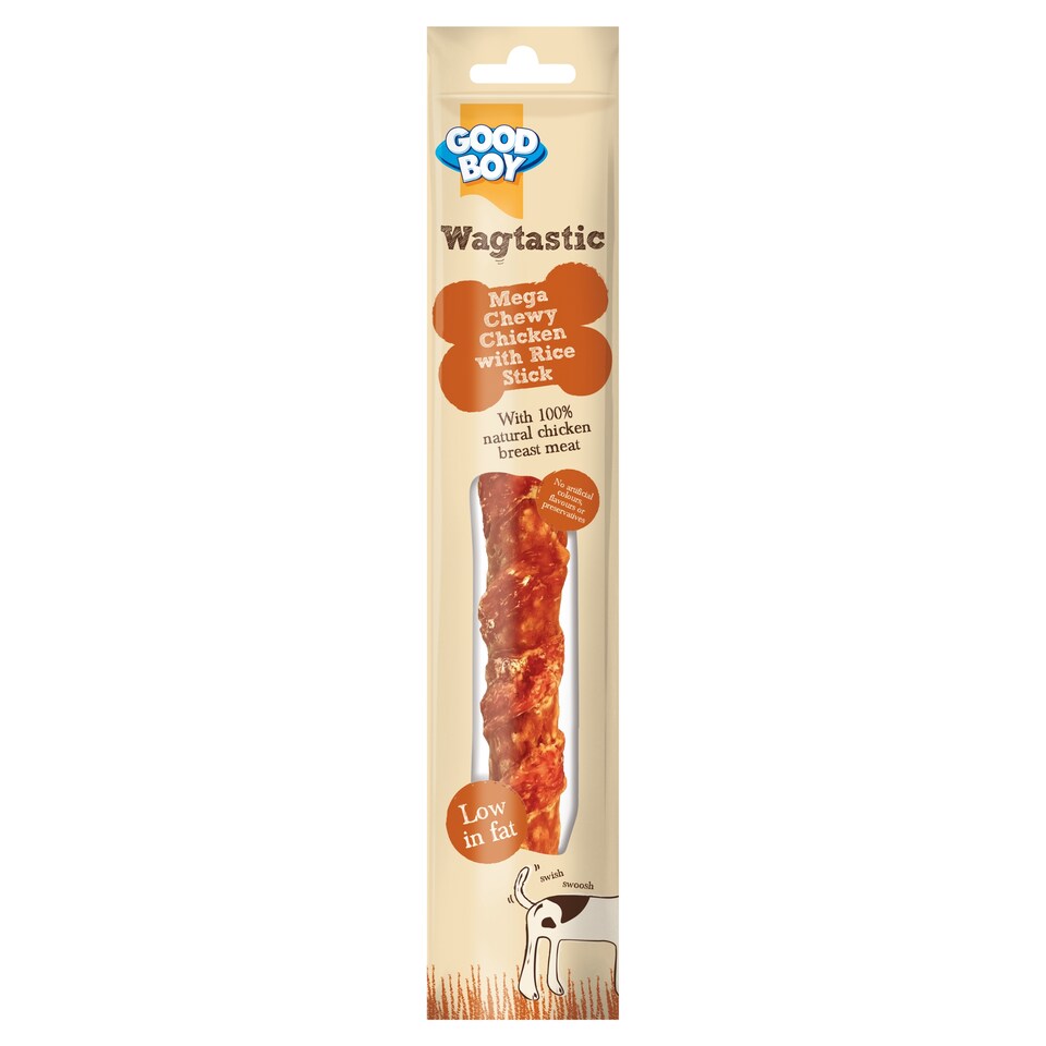 Good Boy Wagtastic Chicken & Rice Mega Dog Chew Treat 90g
