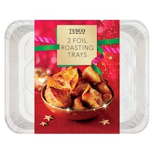Tesco Foil Roasting Trays 2 Pack 326Mmx260mm