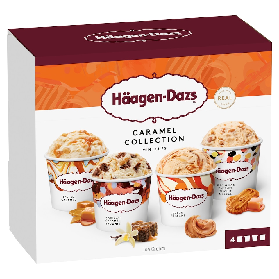 image 1 of Haagen-Dazs Caramel Mini Ice Cream Cups 4 X 95Ml