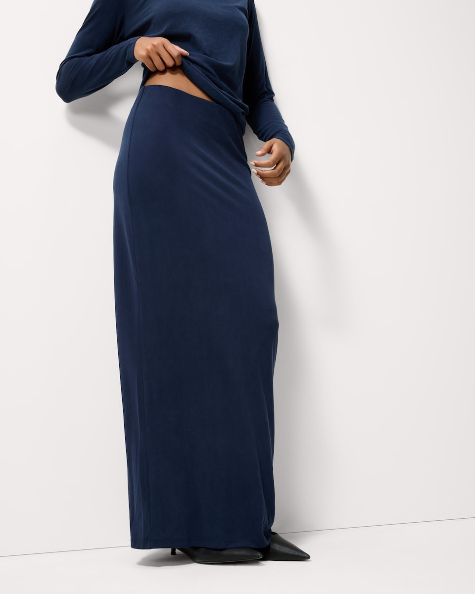 image 1 of F&F Straight Co-ord Maxi Skirt in Navy