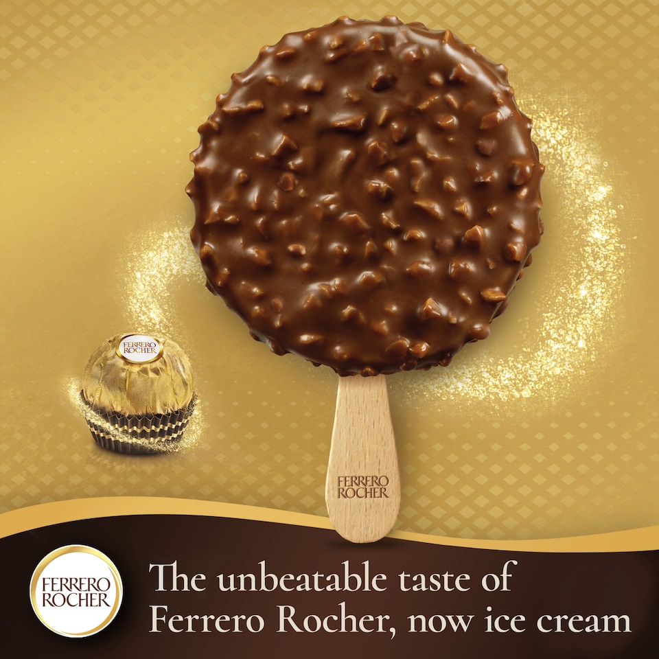 image 1 of Ferrero Rocher Hazelnut Milk Chocolate Ice Cream Sticks 3 x 90ml