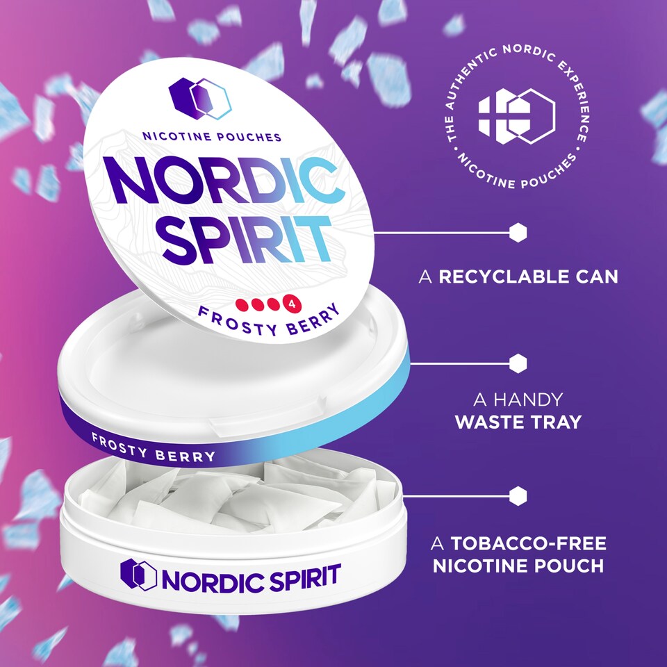 image 1 of Nordic Spirit Frosty Berry Tobacco Free Nicotine Pouches Extra Strong 20 Pack 11mg 14g