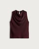image 5 of F&F Satin Cowl Neck Sleeveless Blouse in Burgundy